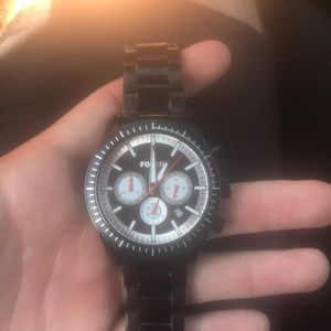 Black fossil watch